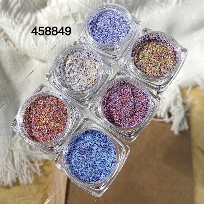 Set cát rắc trang trí móng 1 hộp 6 màu