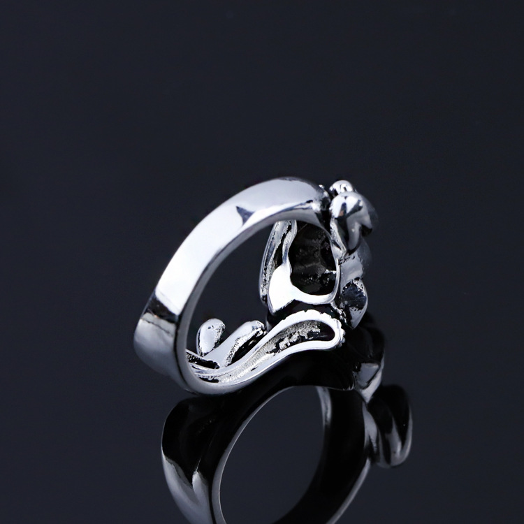 Nhẫn hở unisex hình mèo tài lộc dễ thương điều chỉnh được màu bạc thanh lịch đáng yêu phổ biến dùng làm quà cho bạn bè