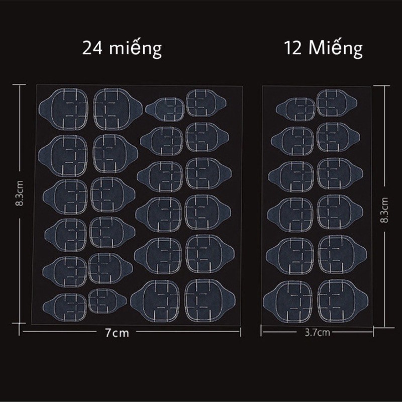 Miếng keo dán móng giả bằng silicon trong suốt, loại 12 miếng dán