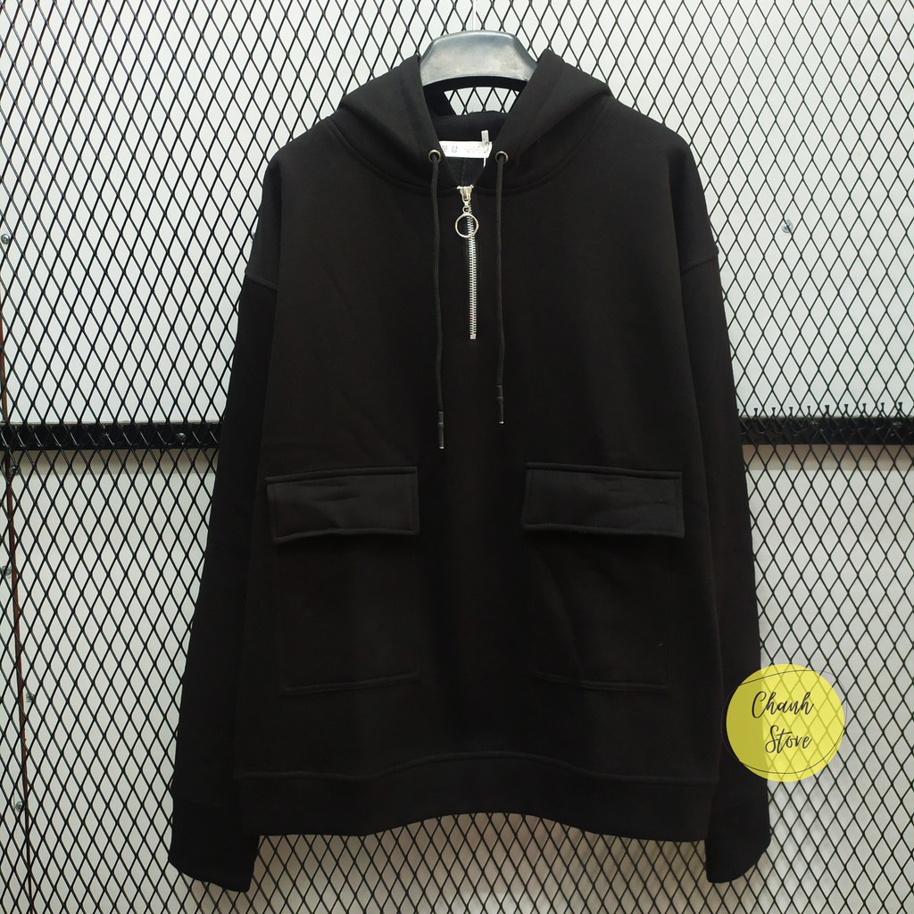 Áo Hoodie Zip Cổ Túi Hộp