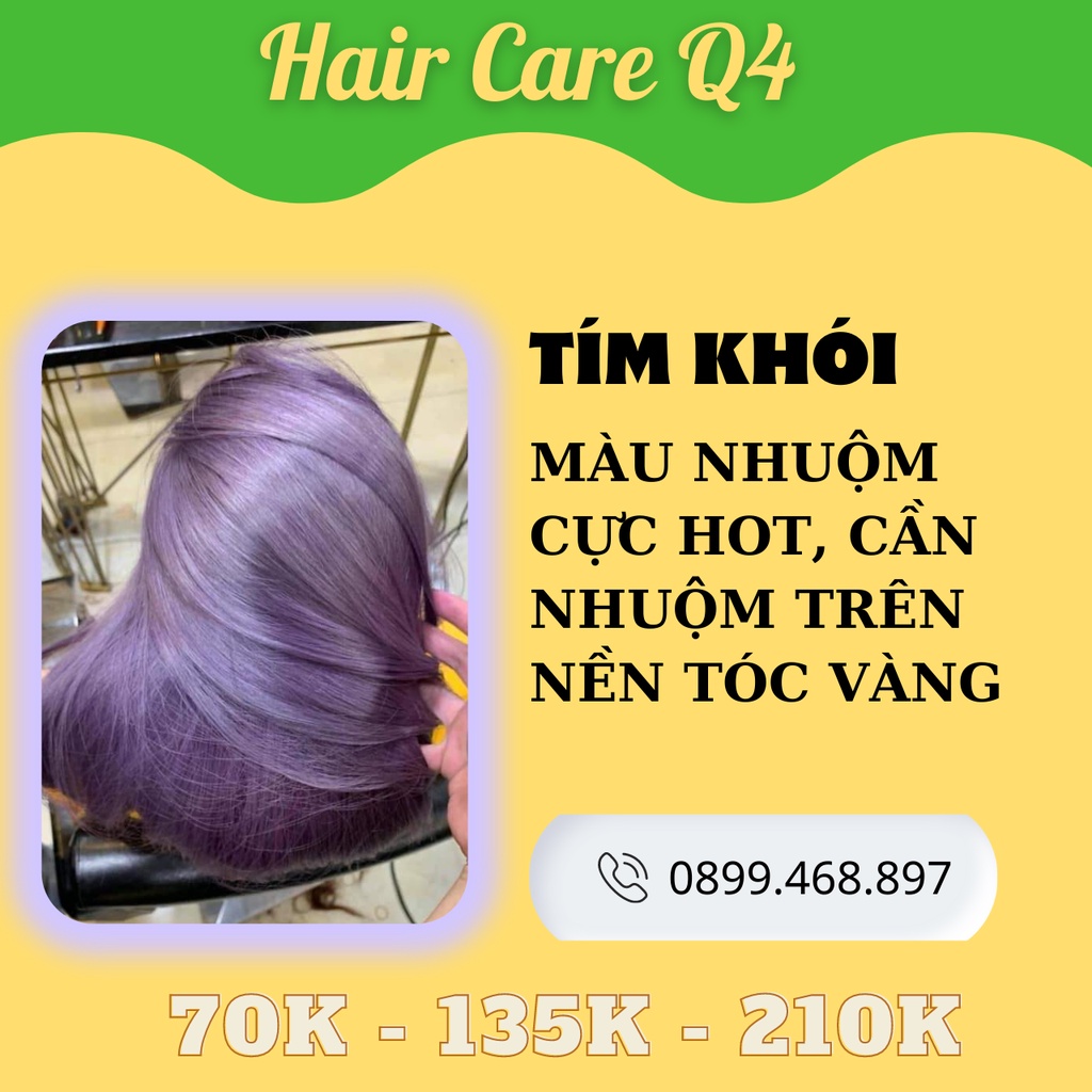 Thuốc nhuộm tóc màu khói tím lavander, tóc tím hồng, tóc khói hồng, tóc xám tím, violet ash color - Hair Care Q4