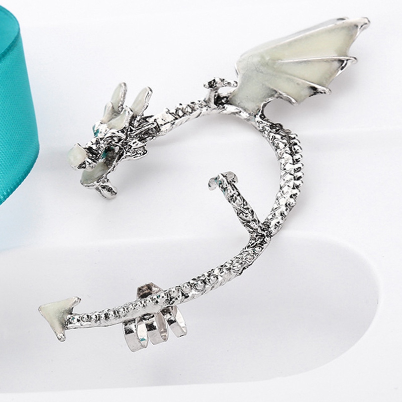 Tmdbyx Khuyên Vành Tai Kim Loại Hình Rồng Phát Sáng Trong Bóng Tối