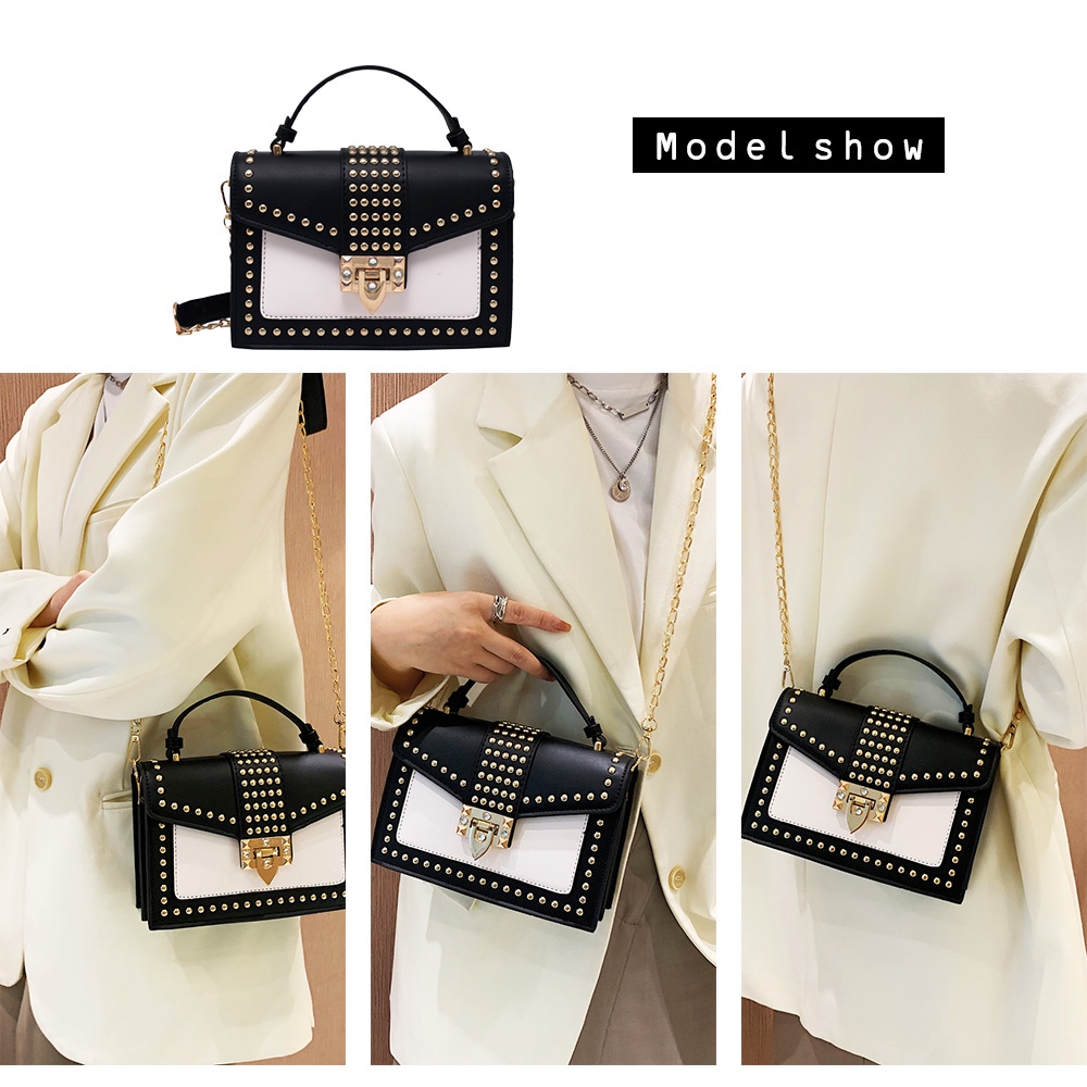 Túi xách nữ đẹp đeo chéo độc đáo phong hàn quốc cao cấp sang trọng dáng vuông thời trang hai ngăn đi tiệc