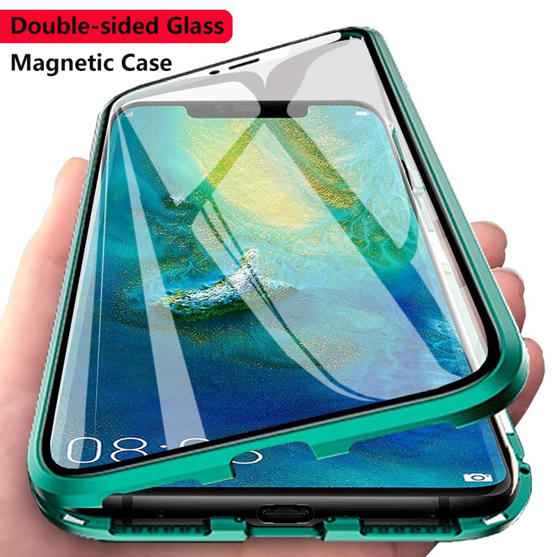Ốp điện thoại 2 mặt kính viền kim loại từ tính cho SAMSUNG GALAXY A31 A11 M31 NOTE 10 S10 LITE 2020 A50S A30S A50