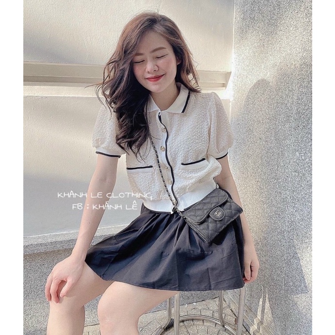 Set áo xốp chân váy xoè