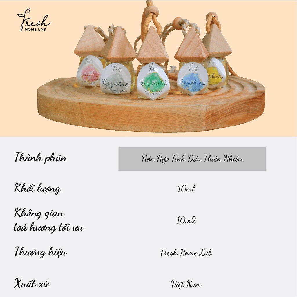 Tinh dầu treo thiên nhiên nhiều mùi hương Fresh Home Lab