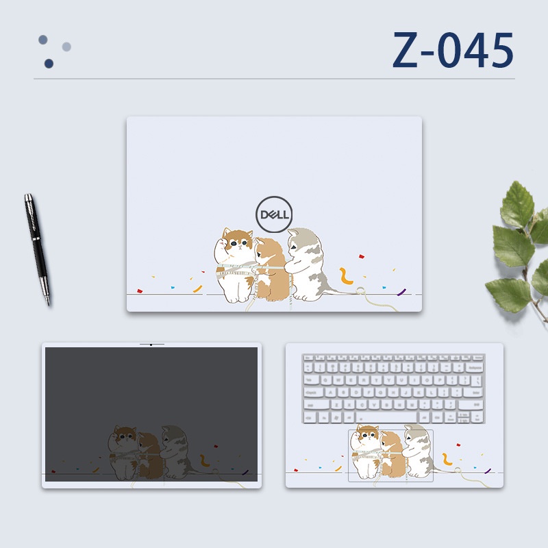 Cartoon Laptop Sticker for Dell Inspiron 7300 7400 5508 5300 5401 13'' 14'' 15'' Laptop Skin ABC Three-sides Computer Sticker