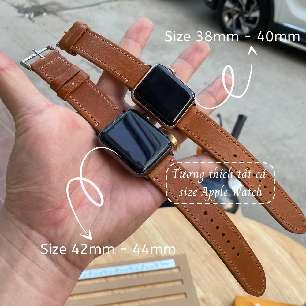 Dây Apple Watch Vnstrap dây đeo đồng hồ Apple Watch series 3 4 5 6 7 se da thảo mộc 38mm 40mm 42mm 44mm iwatch Vachetta