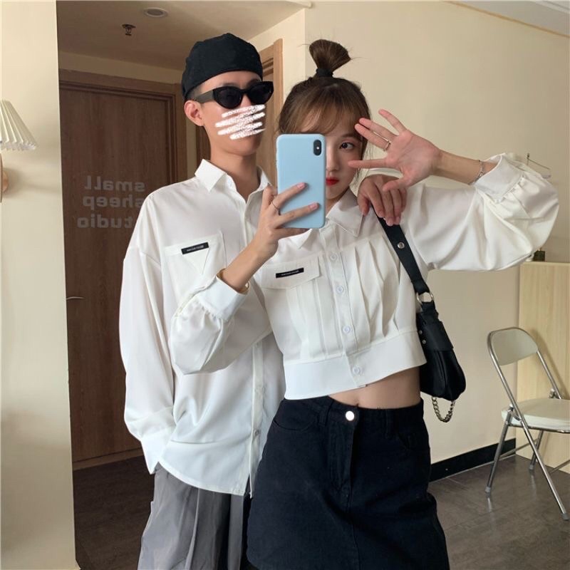 Áo đôi sơ mi dài tay dành cho nam và nữ ❤️