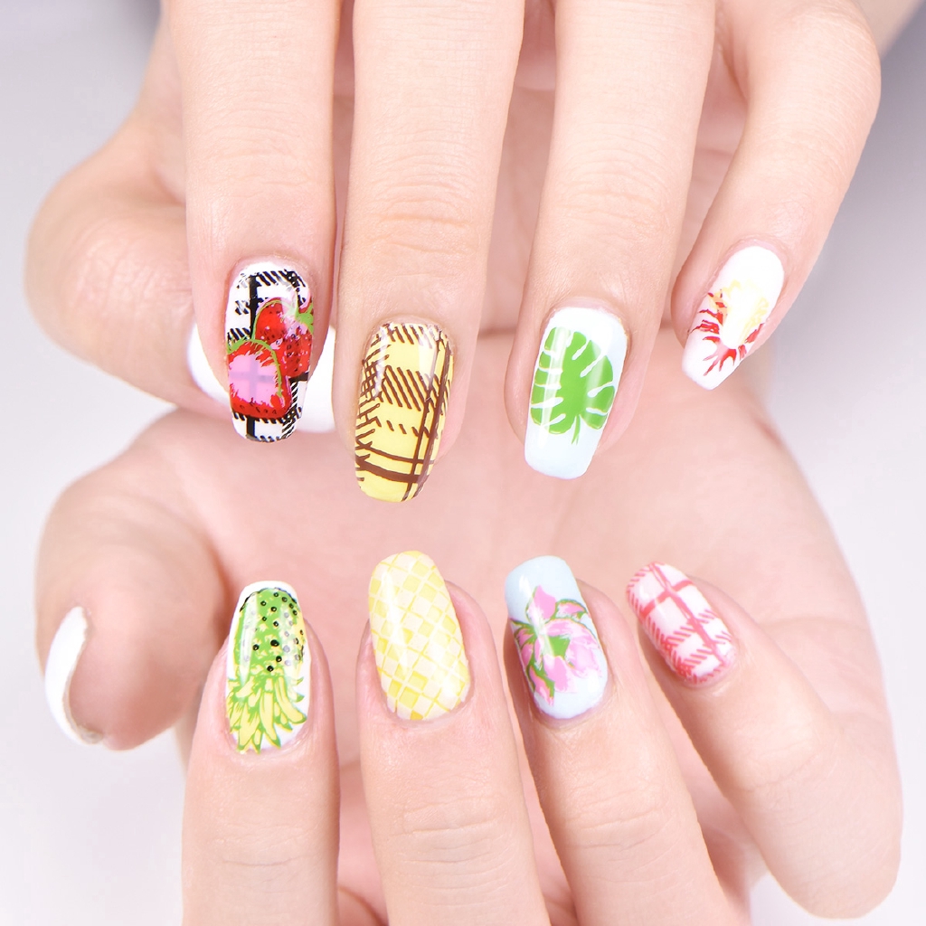 [Hàng mới về] Bộ khuôn in trang trí móng họa tiết hoa lá tự nhiên