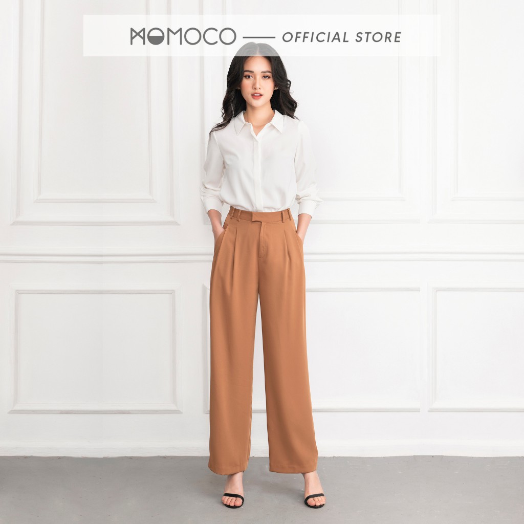 Quần Culottes Ống Suông Nữ 2 Ly MOMOCO ESSENTIALS Chất Tuýt Si Không Nhăn, Giữ Form Pleated Culottes  - M2775 | BigBuy360 - bigbuy360.vn