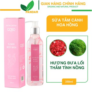 Sữa tắm cánh hoa hồng GOBO, ngăn ngừa lão hóa, trẻ hóa làn da, da mịn và săn chắc, 350ml, PANDAR