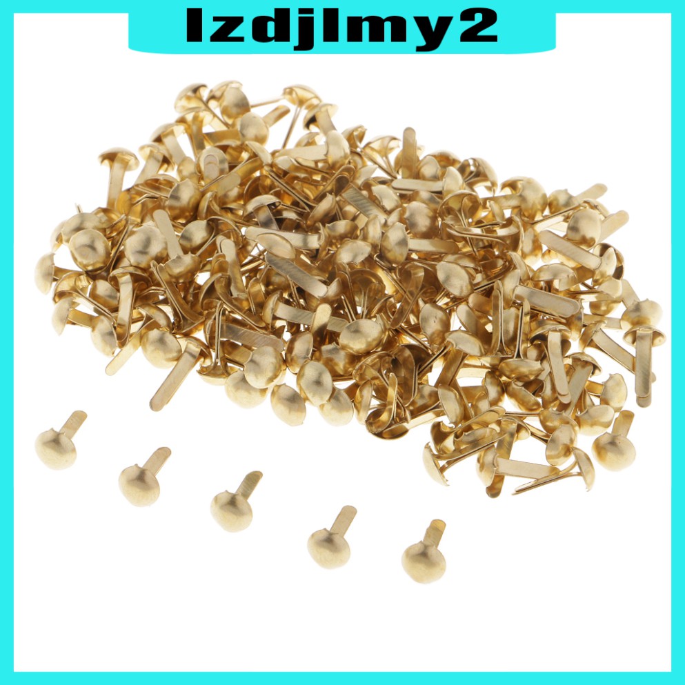 Set 200 Đinh Tán Đầu Tròn Bằng Kim Loại Nhiều Màu Sắc Dùng Trang Trí Sổ Tay