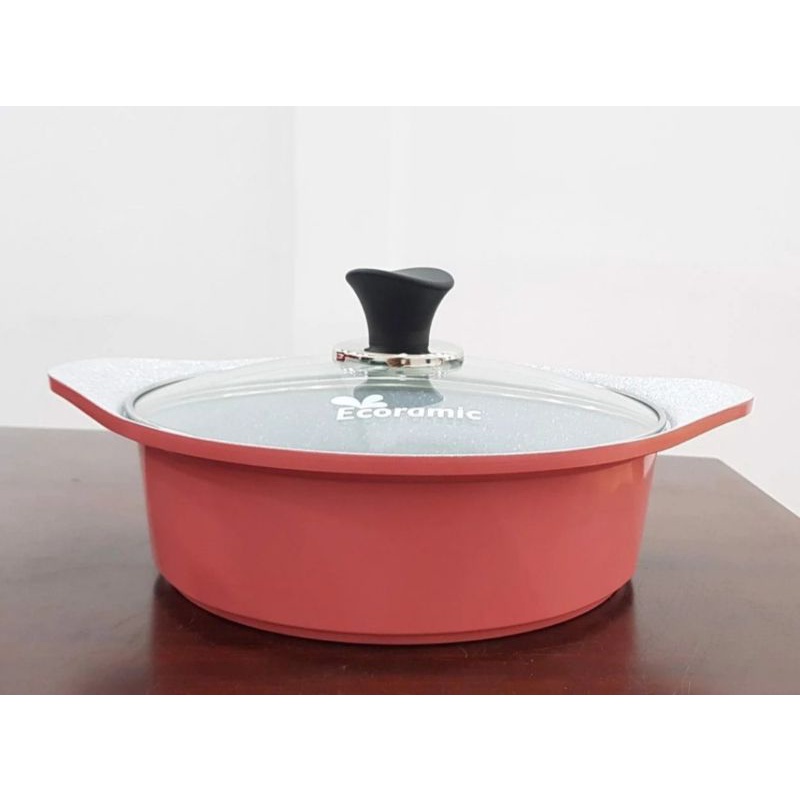 - Nồi đúc ceramic cao cấp 2 tay cầm 22 cm,dùng được bếp từ