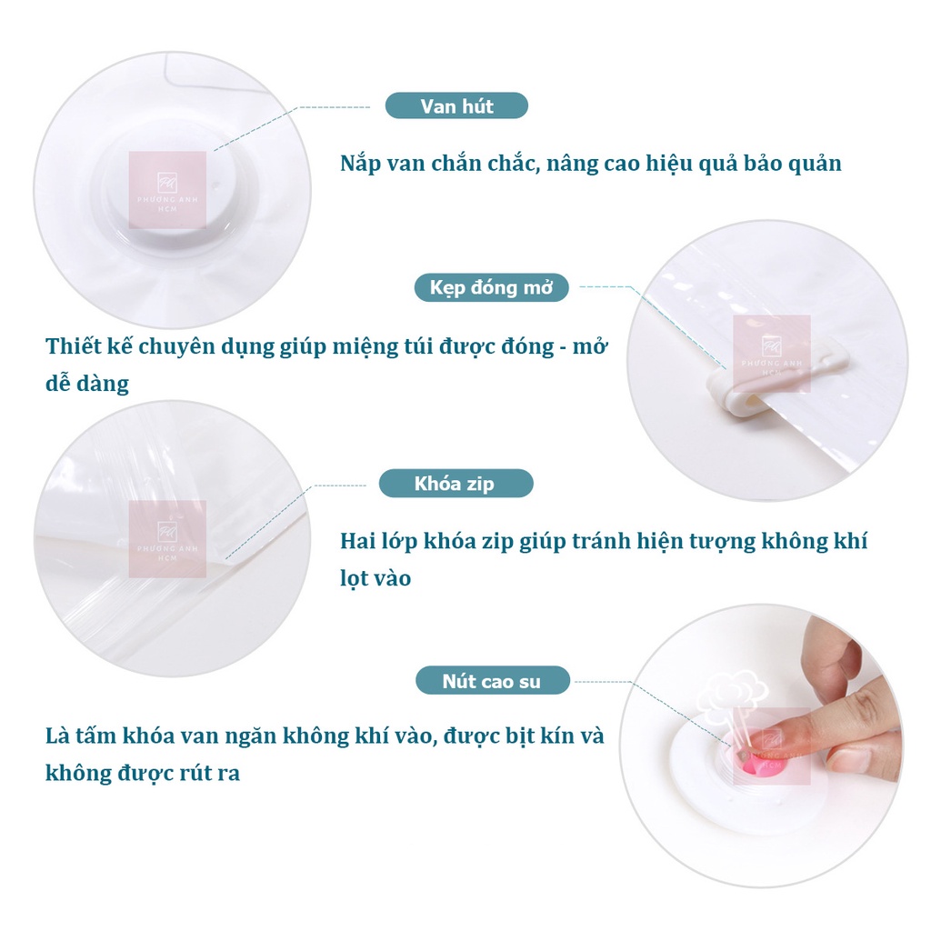 Túi Hút Chân Không Có Móc Treo DR.STORAGE - Túi Bọc Quần Áo Hút Chân Không Treo Tủ Đồ