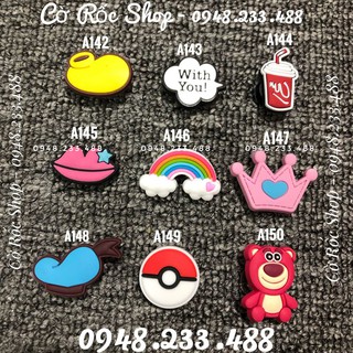 (ẢNH THẬT) - JIBBITZ-Charm-sticker-icon Nút cài trang trí dép Cute (Mã: A142-A160) . Hàng sẵn, ship từ 10 con