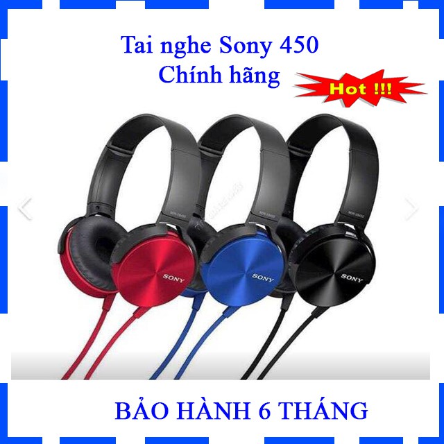 [Bảo hành chính hãng ]TAI NGHE CHỤP TAI HEADPHONE SONY EXTRA BASS MRD - XB450 Bao test âm thanh 15 ngày