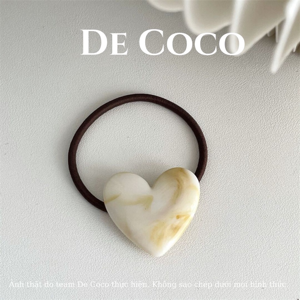 Dây buộc tóc, Chun buộc tóc mặt trái tim vân đá De Cocodecoco.accessories
