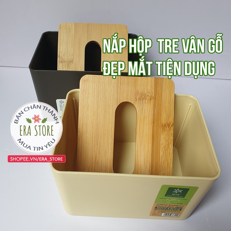 [HÀNG TỐT] Hộp đựng giấy ăn nắp tre vân gỗ đơn giản thanh lịch tiện dùng phòng ăn bàn làm việc