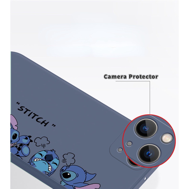 Ốp Điện Thoại Mặt Kính Chống Sốc In Hình Pikachu / Stitch Cho iPhone 14 13 mini 12 11 Pro Max X XS SE2 SE3