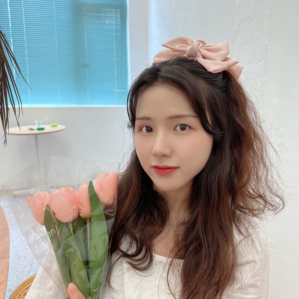 Kẹp Tóc Nơ Satin Màu Sắc Ngọt Ngào Cho Nữ