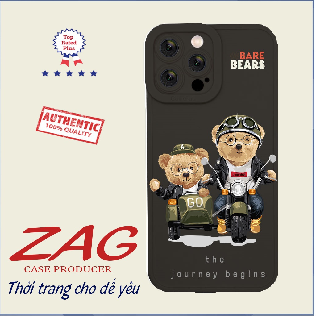 Ốp lưng gấu bông bắt đầu cuộc hành trình cho Iphone 6 7 8 Plus 11 12 13 mini Pro Max X Xr HA-22BEAR009