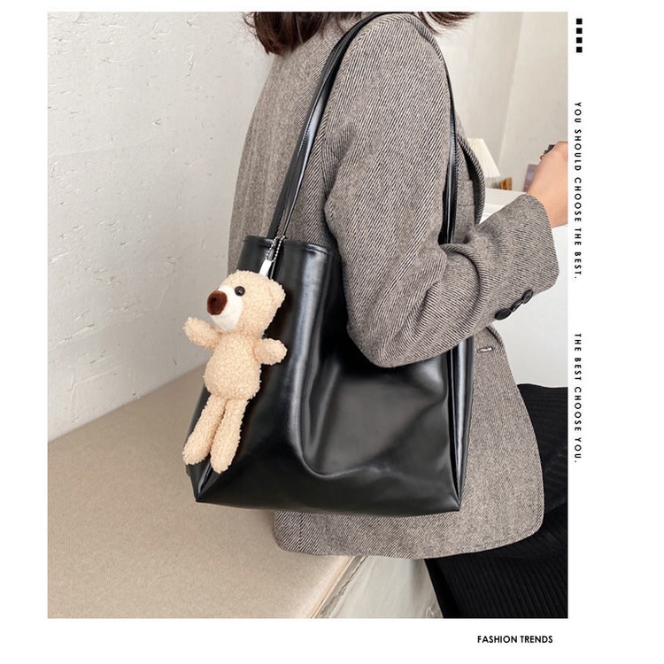 Túi tote đeo vai cỡ lớn thiết kế đơn giản thời trang Hàn Quốc 2020 dành cho nữ