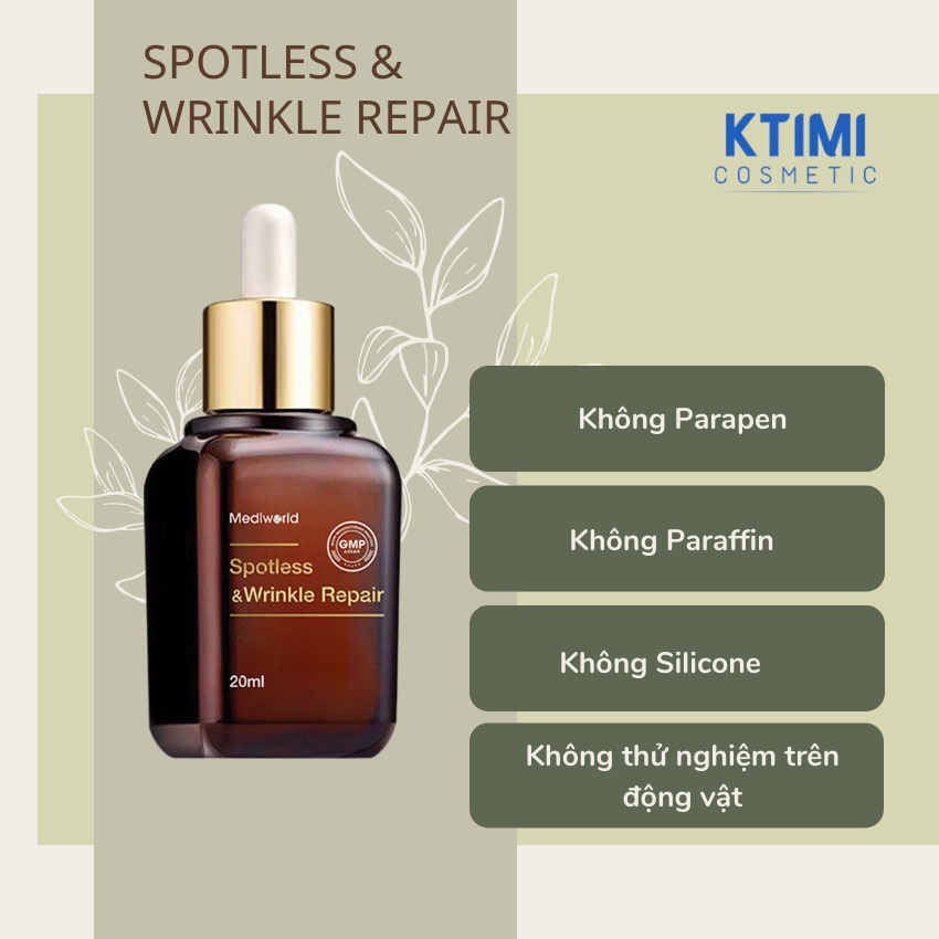 Serum dưỡng mắt Mediworld mờ thâm, giảm bọng mắt, nếp nhăn SPOTLESS & WRINKLE REPAIR - 20ML
