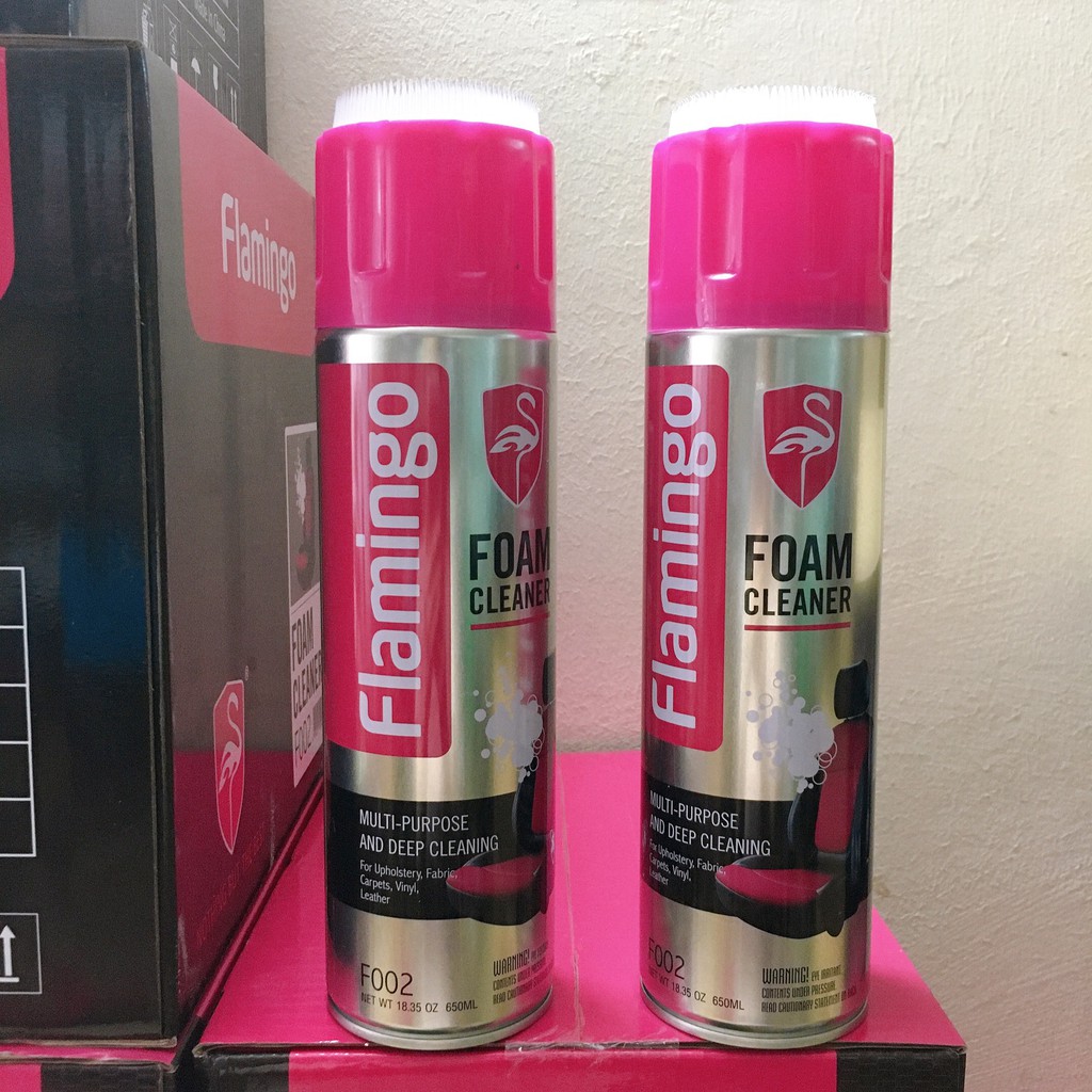 Combo 02 Chai xịt bọt Flamingo F002 vệ sinh da làm sạch ghế da , nội thất ô tô