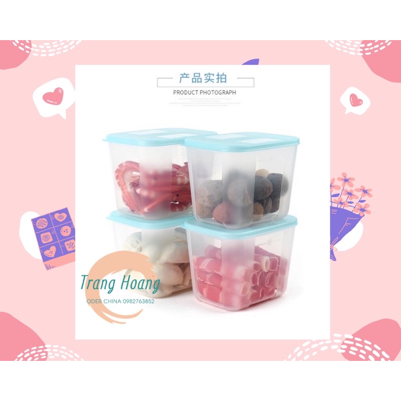 Set 4 hộp trữ đông 1,2 L Tupperware