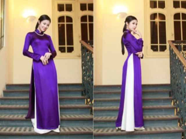 Áo dài tím huế kèm quần