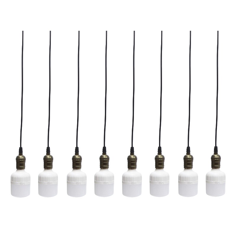 Bộ 8 đèn thả cổ điển Vintage bóng đèn led búp trụ 9w