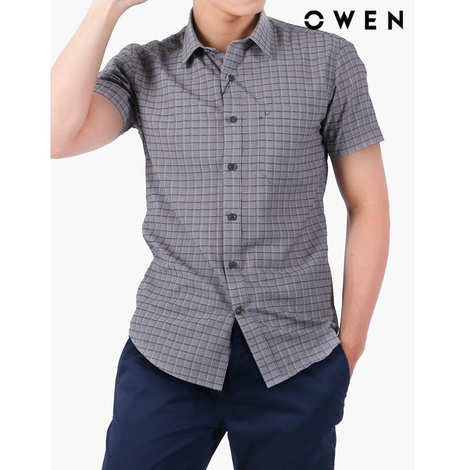Áo sơ mi ngắn tay Owen Bamboo Regularfit màu ghi - AR22539NT