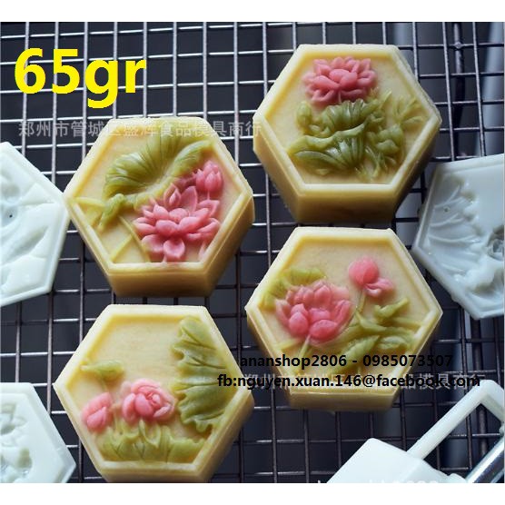 Khuôn trung thu lò xo 65gr 4 mặt lục giác