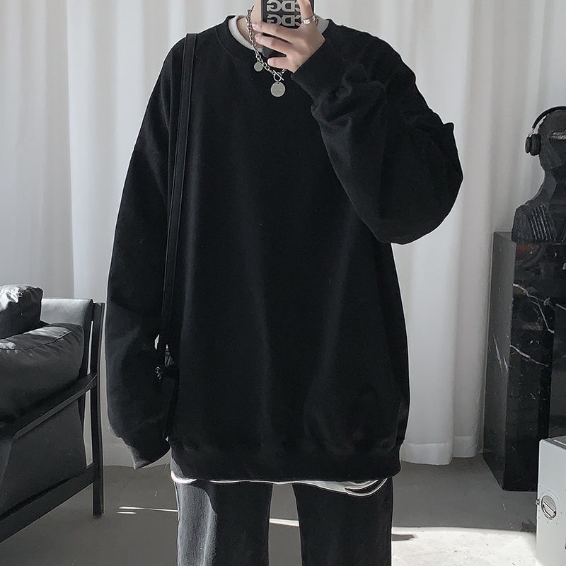 Áo Sweater Trơn Mỏng Tay Dài Cổ Tròn Thời Trang Cho Unisex Chất Lượng Cao Size M-3XL