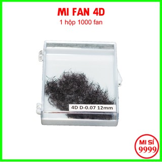 Mi fan 4D dày 0.07 (1 hộp 1000 fan), mi bao đen, mềm mại, xòe, dùng nối mi volume