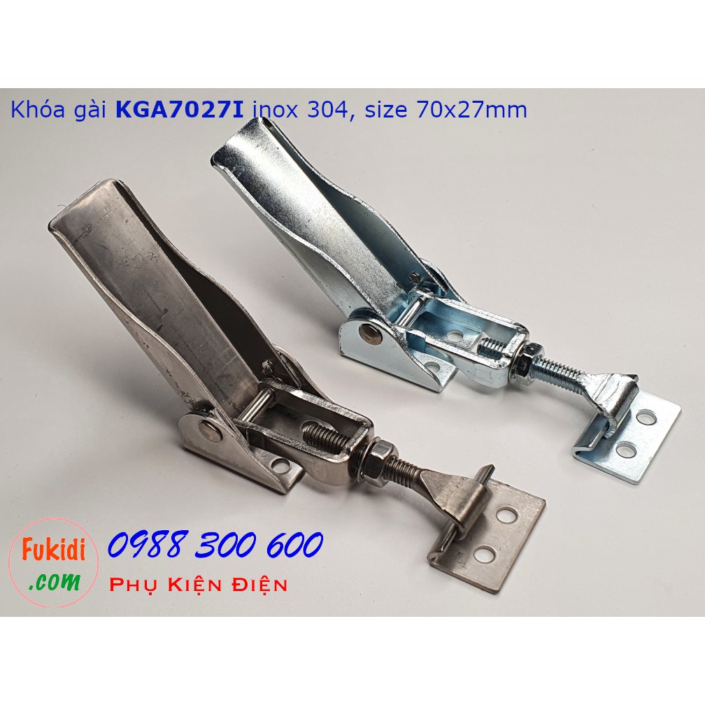 Khóa gài nhanh, có thể thay đổi chiều dài, inox 304 70x27mm - KGA7027