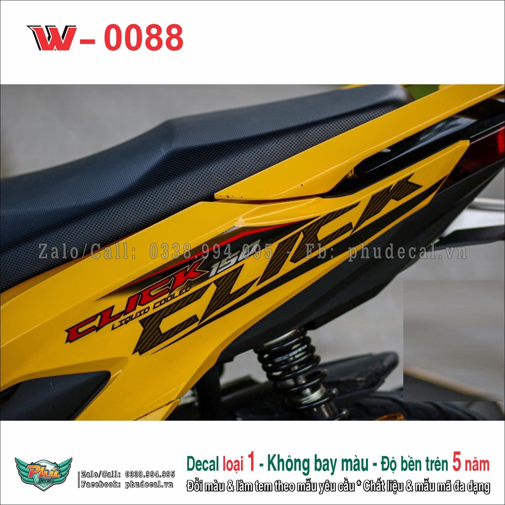 Tem rời Dán Xe Vario,Click vàng đen (15)