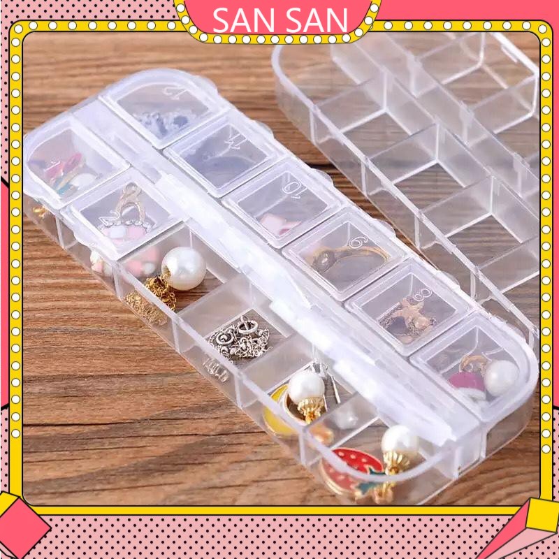 Hộp Nhựa đựng nail , charm , phụ kiện khay 12 ô