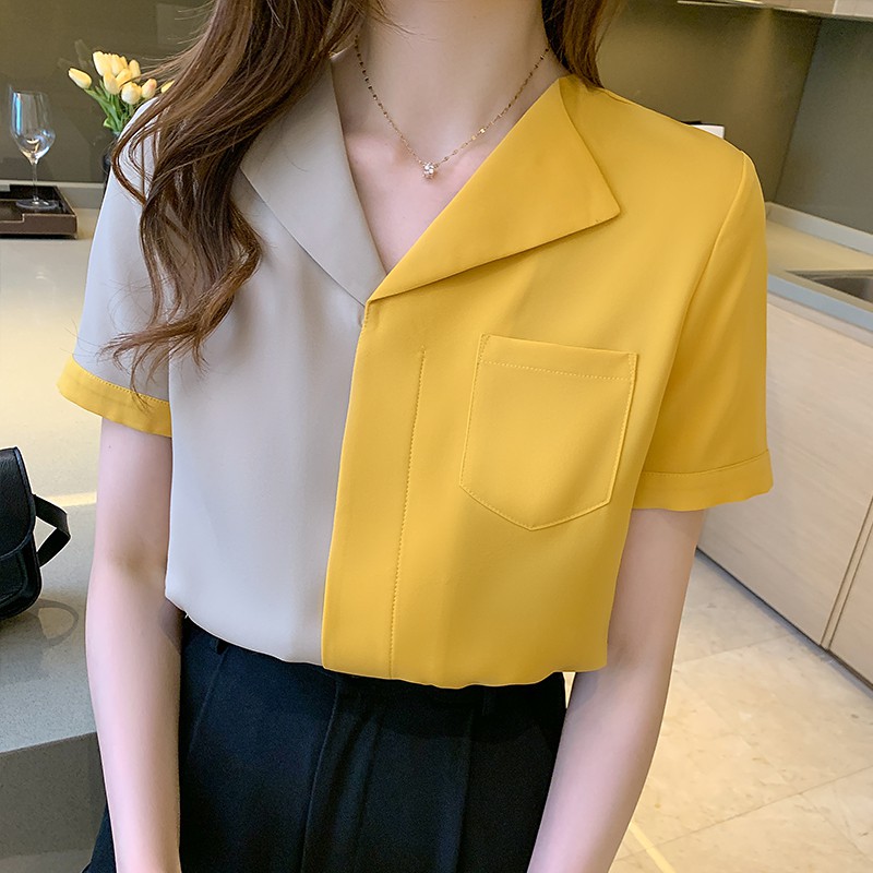 Áo Sơ Mi Ngắn Tay Phối Ren Thời Trang Thanh Lịch Dành Cho Nữ