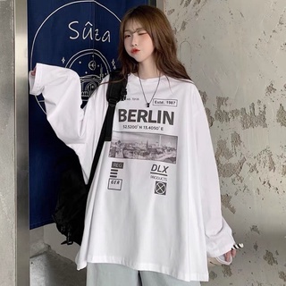 Áo dài tay thun chân cua Berlin Dlx Unisex - Sweater nỉ cotton khô form rộng kiểu dáng vintage đường phố