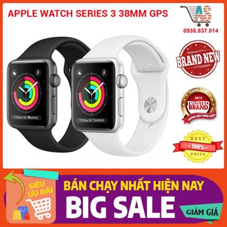 Đồng hồ thông minh Apple watch series 3 GPS 38mm viền nhôm dây cao su chính hãng