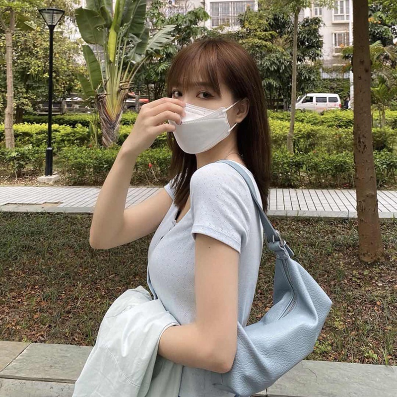 Túi Đeo Vai Có Khóa Kéo Phong Cách Hàn Quốc Cho Nữ