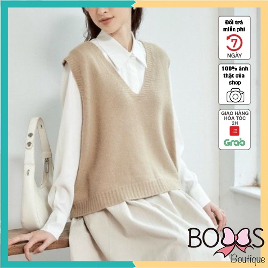 Áo Gile Len Nữ Mỏng Cổ Tim Chất Đẹp Mỏng Mặc 4 Mùa [LMT]