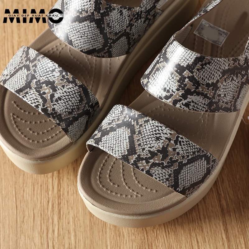 Sandal 5p Brooklyn màu da beo sang chảnh, êm nhẹ cho nữ