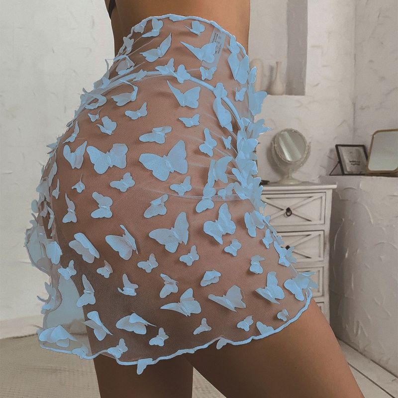 Khăn Quấn Hông Bikini Cover Up Cánh Bướm Nổi 3D