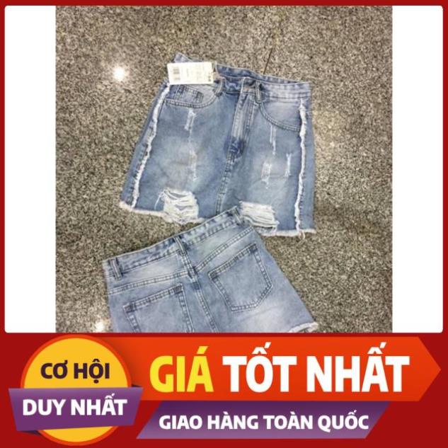 Quần giả váy jean rách *
