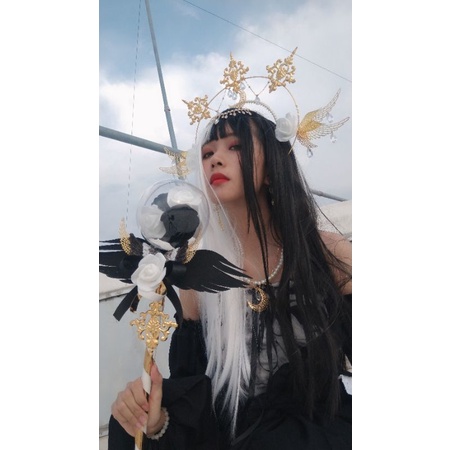 Cosplay Nữ Thần Full set Custom + Vương miện + Trượng + Vớ + Giày + Phụ kiện | BigBuy360 - bigbuy360.vn
