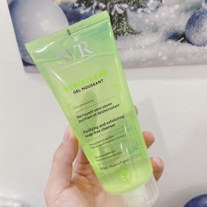 Gel rửa mặt Sebiaclear Gluconolactone 200ml cho da dầu mụn