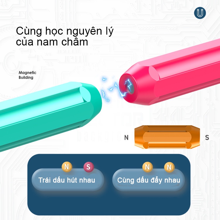 Đồ Chơi Xếp Hình BeThongMinh Ghép Hình 3D Khối Nam Châm Từ Tính Cho Bé Sáng Tạo Và Phát Triển Tư Duy